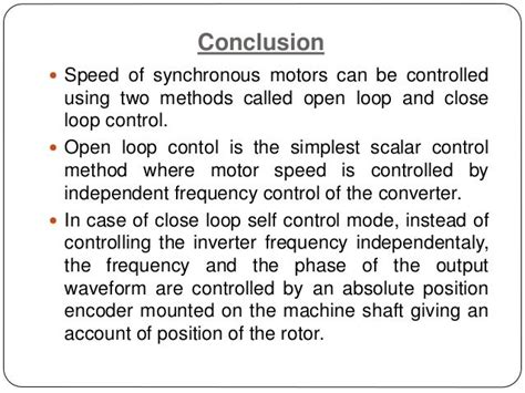 Speed Control of Synchronous Motor