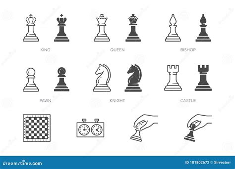 King And Queen Chess Pieces Outline