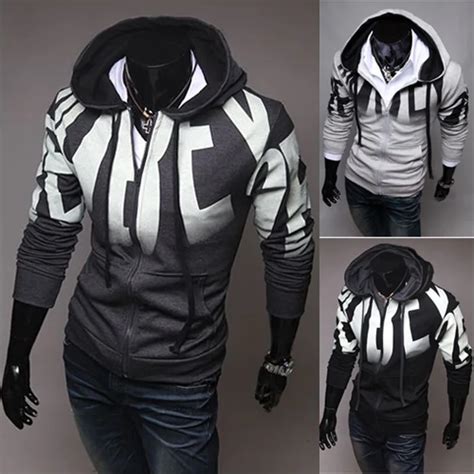 2014 Autumn and winter men casual zip up designer hoodies cool men sport hooded with sueter ...