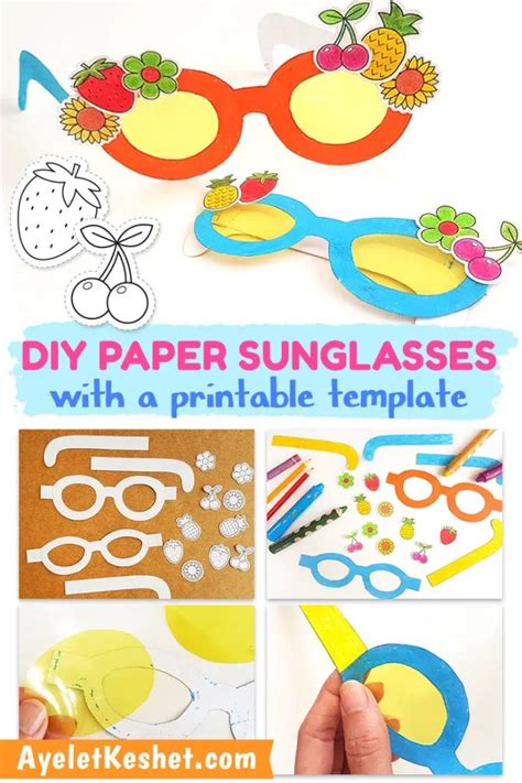 DIY craft paper sunglasses with templates - Ayelet Keshet