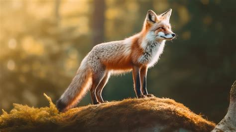 Premium AI Image | Wild red fox portrait in natural habitat