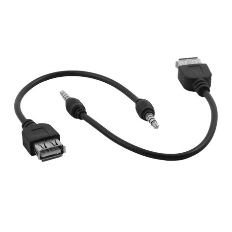 Laptop Computer USB 2.0 Female to 3.5mm Male Plug Extension Cable Black 2pcs - Walmart.com