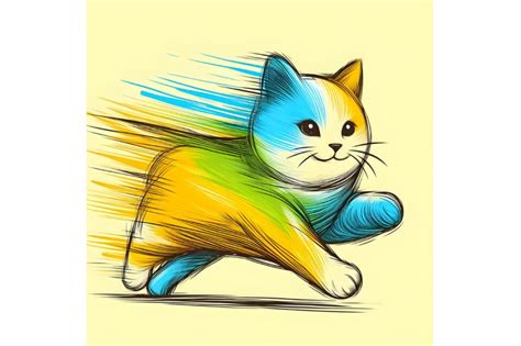 running funny cat By dianaxstoyanova | TheHungryJPEG