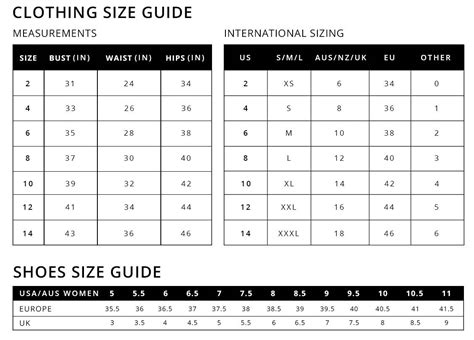 Size Guide | Clothing | White Fox Boutique USA