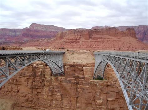 Traffic Bridge (left) and Foot Bridge (right) - Marble Canyon, Arizona ...