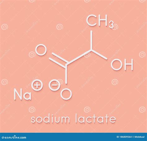 Sodium Lactate, Chemical Structure. Skeletal Formula. Cartoon Vector | CartoonDealer.com #187167957