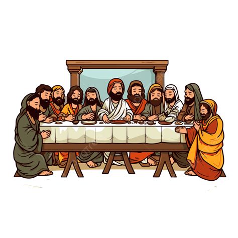 Last Supper Vector, Sticker Clipart Last Supper Of Jesus Cartoon, Sticker, Clipart PNG and ...