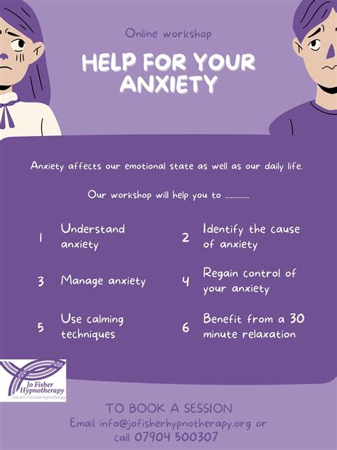 Help for your Anxiety - online workshop for individuals or groups - Jo Fisher Hypnotherapy