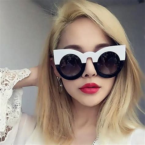 2018 Thick Frame Cat Eye Sunglasses Women Ladies Fashion Brand Designer Mirror Lens Cateye Black ...