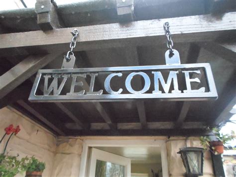 Wrought Iron Forged Steel Custom Made Lettered Hanging Sign