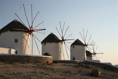 Free Images : landscape, white, hill, windmill, wind, building, greek, scenic, island, landmark ...