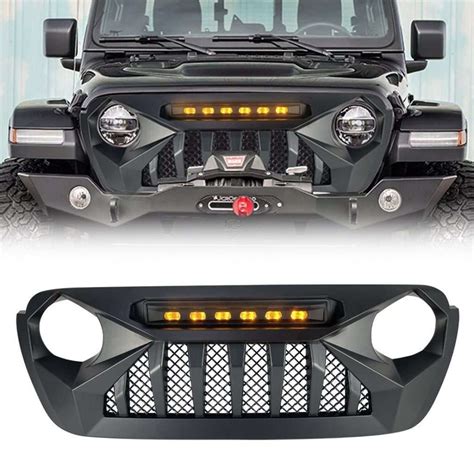 Demon Grille w/ Amber LED Running Lights for 18-21 Jeep Wrangler JL ...