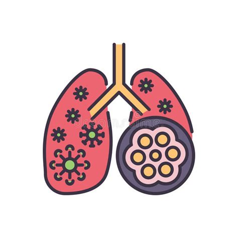 Pneumonia Related Vector Icon Stock Vector - Illustration of cough ...