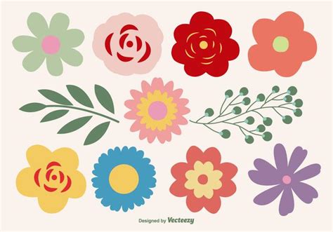 Cute Flower Shapes Set - Download Free Vector Art, Stock Graphics & Images