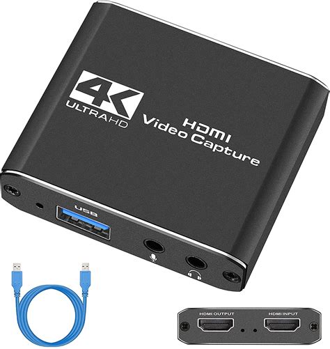 4K Video Capture Card, Audio Video Capture Card with Microphone HDMI ...