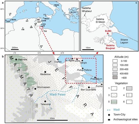 Geographical settings. a: Large map of the Mediterranean Basin showing ...