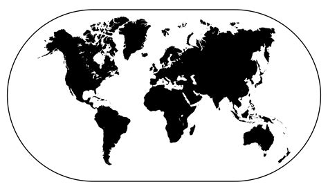 World Map Black And White Printable