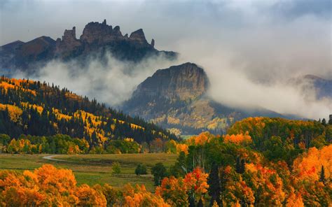 Autumn Wood Peaks Fog Colorado wallpapers | Autumn Wood Peaks Fog ...