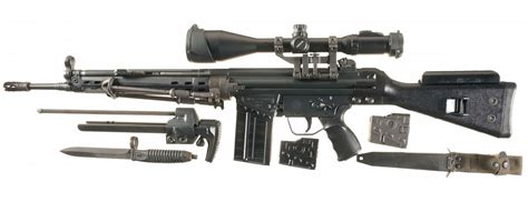 Excellent Heckler & Koch HK91 Semi-Automatic Rifle with Extra Magazines, Scope, Bayonet and Extra St