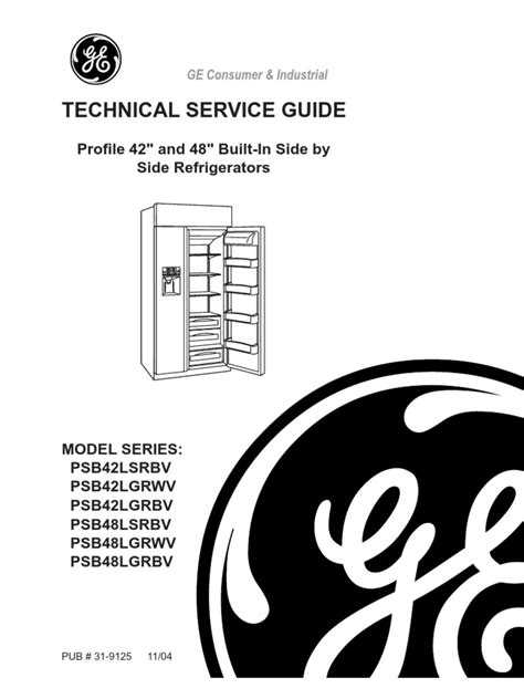 GE Profile 42 and 48 Inch Built-In Side by Side Refrigerators Service Manual | PDF ...