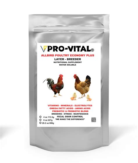 Poultry Vitamins, Minerals, Probiotics,Pro-Vital® AllBird Poultry Economy Plus, Layers ...