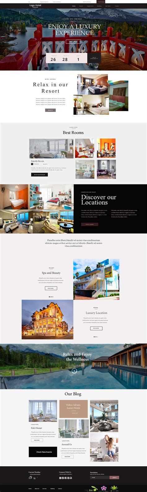 Hotel PSD Template on Behance