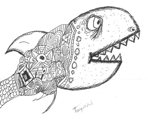 Abstract Fish Drawing by Dan Twyman