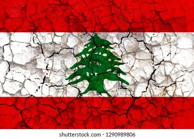 Lebanon Country Flag Symbol Painted On Stock Illustration 1290989806 ...