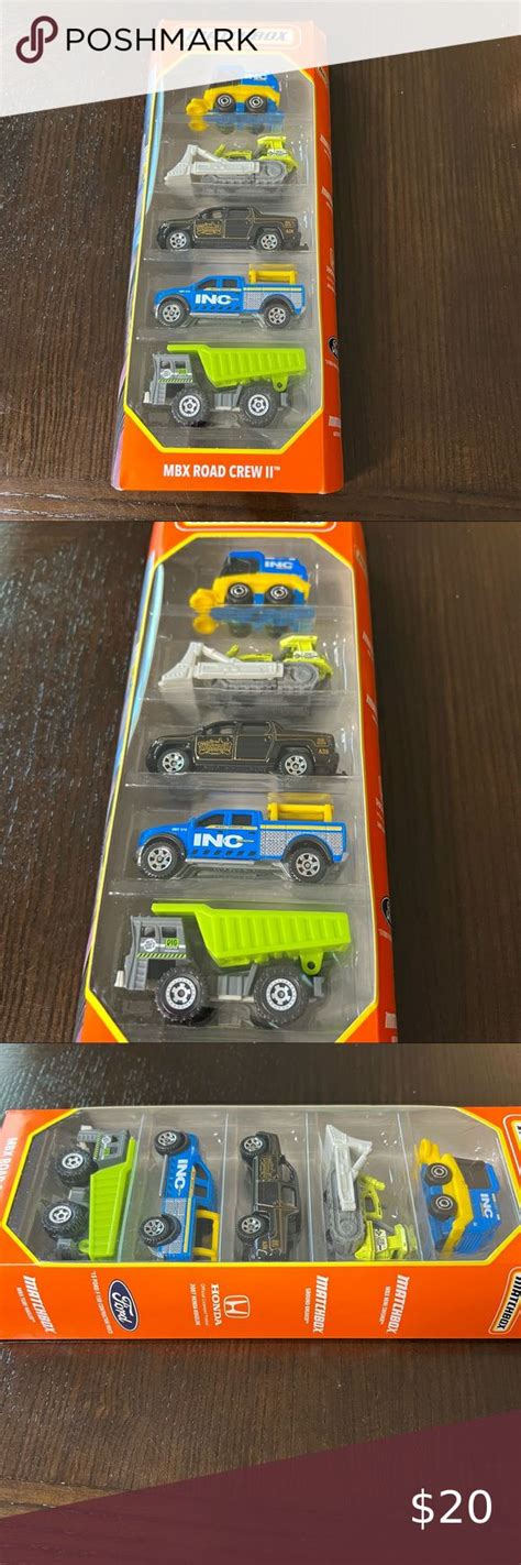 Matchbox Road Crew II Multi Color 5 Car Pack Construction Work Vehicles Honda Ridgeline ...