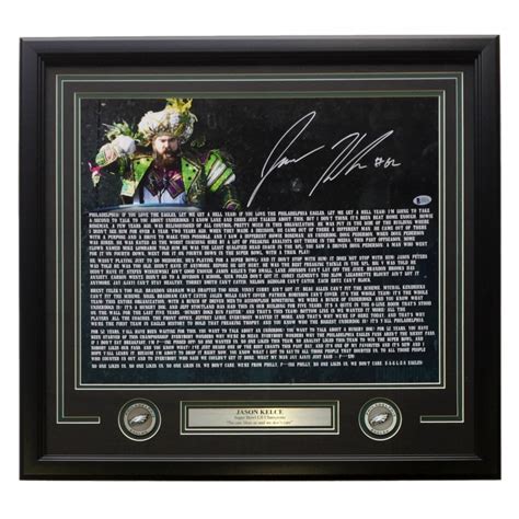 Jason Kelce Signed Super Bowl 52 Speech Transcript 22x27 Custom Framed ...