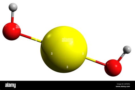 3D image of Calcium hydroxide skeletal formula - molecular chemical structure of slaked lime ...