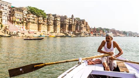 Historic Varanasi Ghats, Ancient] Temples and Buildings Along the River ...