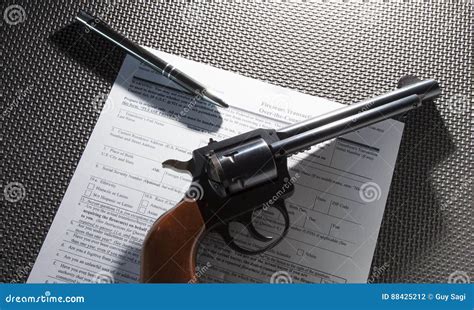 Background Check Form For A Gun Stock Photo - Image of firearm, weapon: 88425212