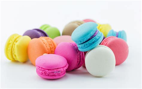 Download wallpapers macaroons, sweets concepts, colorful biscuits ...