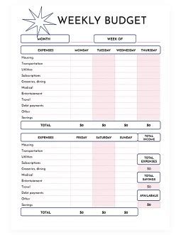 Free Weekly Budget Templates In Google Docs, Google Sheets ...