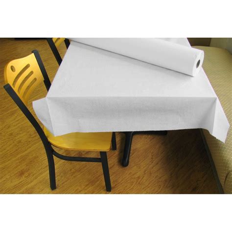 40" x 300' 17# White Embossed Paper Roll Table Cover