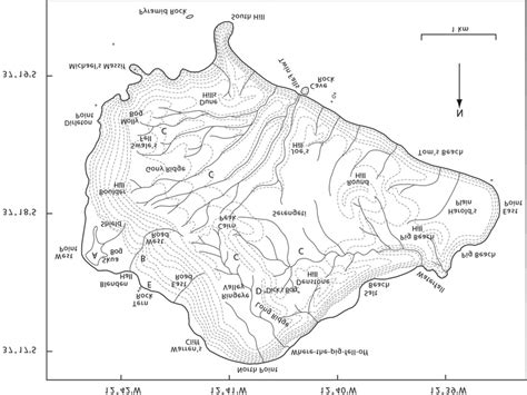 Details of Inaccessible Island, indicating the different freshwater ...