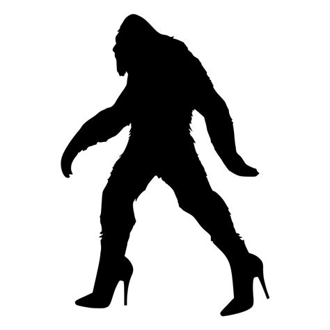 Bigfoot Sasquatch In High Heels Die-Cut Decal Car Window Wall