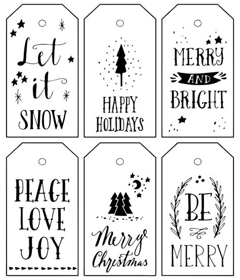 8 Best Printable Christmas Cards Black And White - printablee.com | Christmas tags printable ...