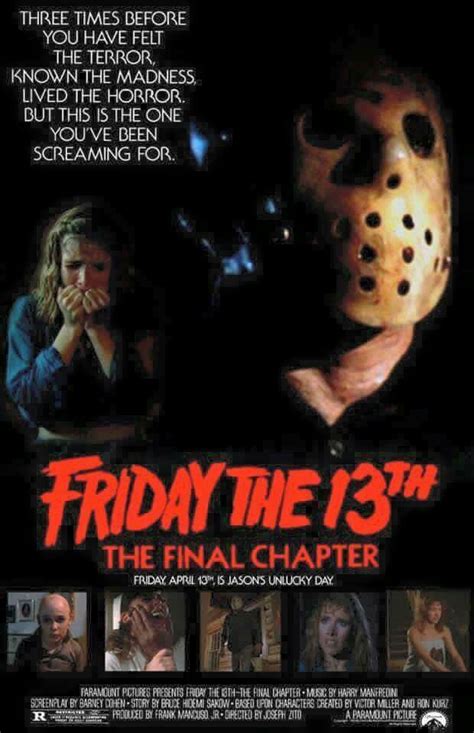 Friday The 13th Part 4:The Not So Final Chapter. | Peliculas de terror, Cine de terror, Cine