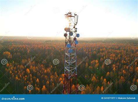 Mobile Tower Installation. Cell Site and Telecom Base Station. 5G ...