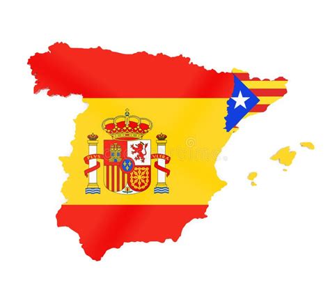 Spain And Catalonia Map Isolated Stock Illustration - Illustration of render, separate: 101991849