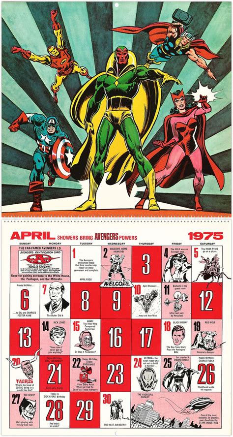 Marvel calendar, Next avengers, Sal buscema