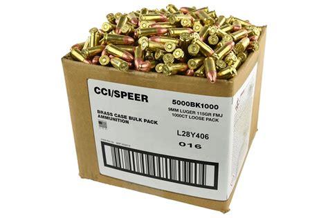 CCI 9mm 115 gr Blazer Brass FMJ 1000/Case | Sportsman's Outdoor Superstore