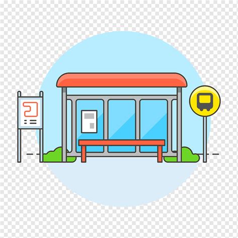 Bus Stop, illustration, png | PNGWing