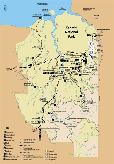 Kakadu National Park Map - Kakadu National Park Australia • mappery