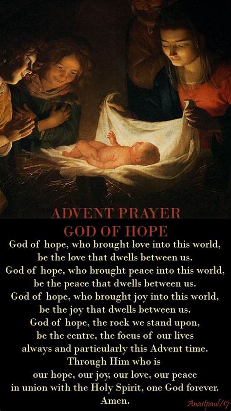 ADVENT PRAYER – GOD OF HOPE God of hope, who brought love into this ...