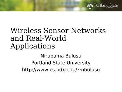 (PDF) Wireless Sensor Networks and Their Real-World Applications ...