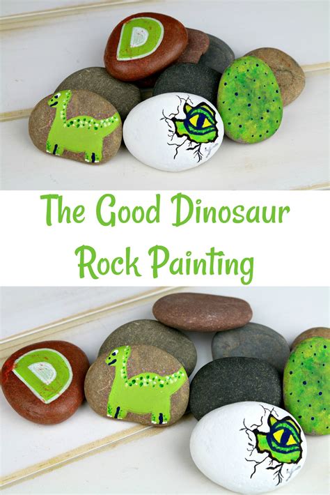 The Good Dinosaur Rock Painting Craft - #PixarFest - Life. Family. Joy