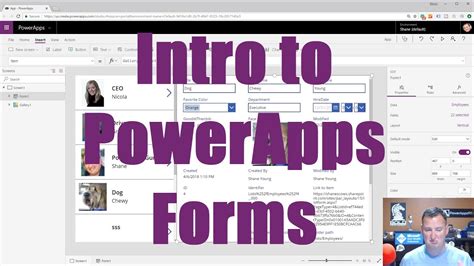 PowerApps Forms - Introduction to Data Sources, Data Cards, and Layout